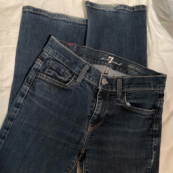 7 For All Man Kind Dark Wash “mid rise bootcut” jeans! Size 25! - Picture 2 of 9